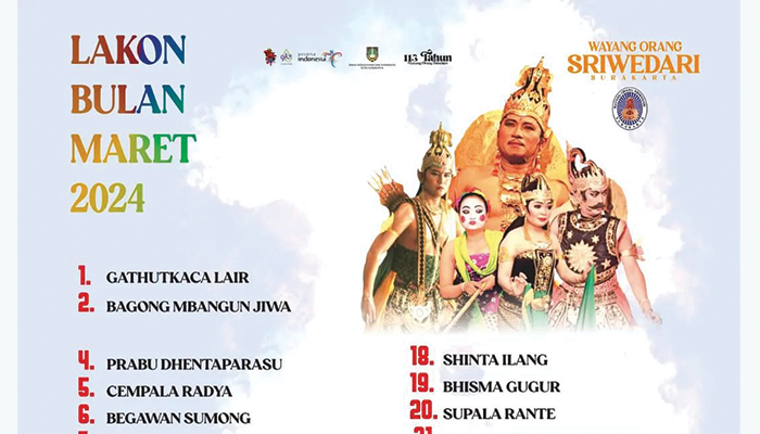 Poster Pagelaran Wayang Orang Sriwedari Bulan Februari 2024.