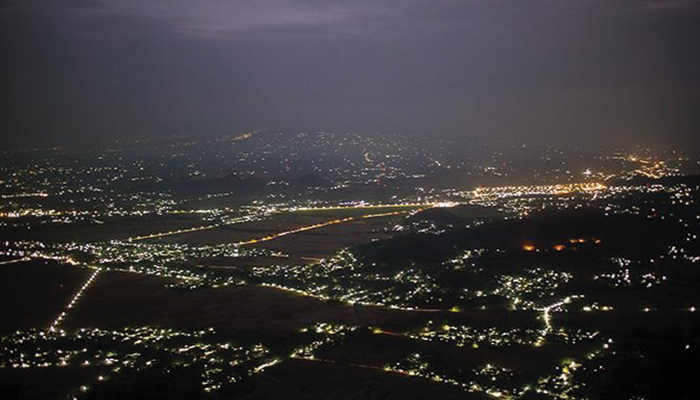 Suasana "City Light" Di Puncak Laskar Pelangi Sukoharjo.