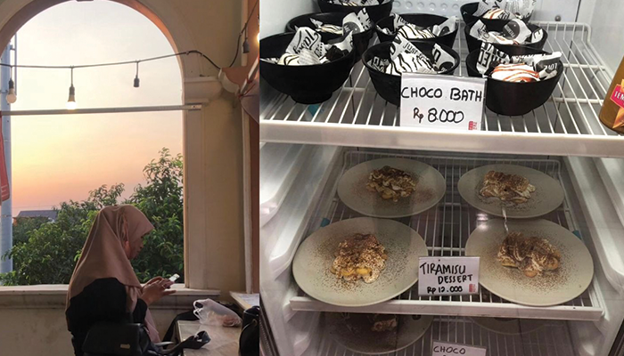 Suasana sore dan salah satu menu di Nomimono Food Factory, Hidden Gem Pasar Jebres!