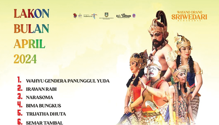 Poster Pagelaran Wayang Orang Sriwedari Bulan April 2024.