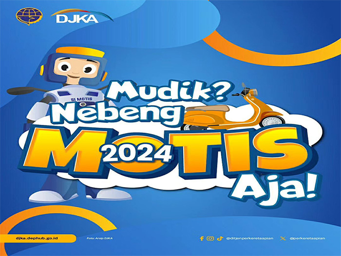 Poster mudik motor gratis atau motis via kereta api (INStAGRAM / MUDIK MOTOR GRATIS 2024)