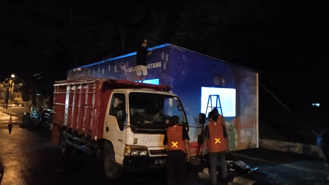 Posko Lebaran di Kota Solo saat ini sudah mulai dibongkar.