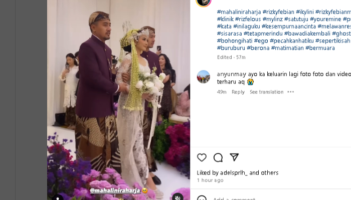 Ijab kabul Mahalini dan Rizky Febian.