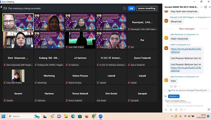 Tanya jawab peserta Webinar di Zoom Meeting.