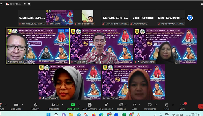 Suasana zoom meting Webinar Komunitas MGMP IPA Subrayon 01 Wonogiri.