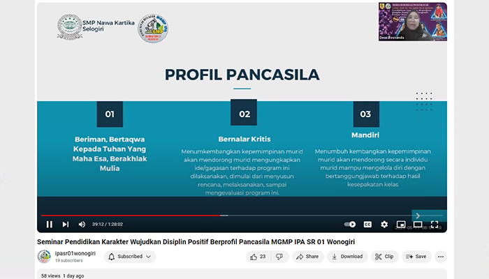 Webinar di Chanel youtube IPA SR 01 Wonogiri.