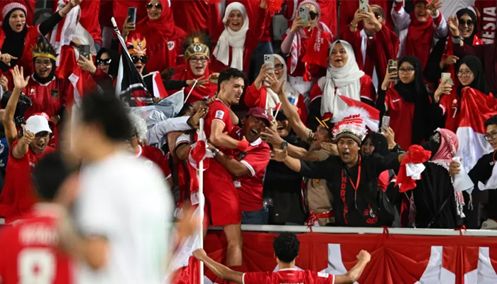 Aksi Timnas Garuda Indonesiasaat melawan Timnas Irak U-23