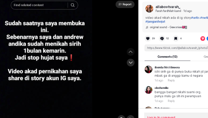 Rumor soal nikah siri Andrew Andika dan selingkuhannya.