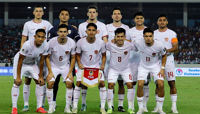 Skuad Timnas Indonesia saat melawan Vietnam di Kualifikasi Piala Dunia 2026