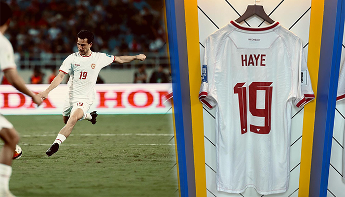 Aksi Thom Haye saat membela Timnas Indonesia