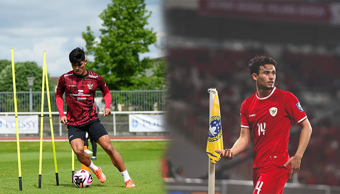 Potret Ramadhan Sananta dan Nathan Tjoe-A-On saat Piala Asia U-23 2024.