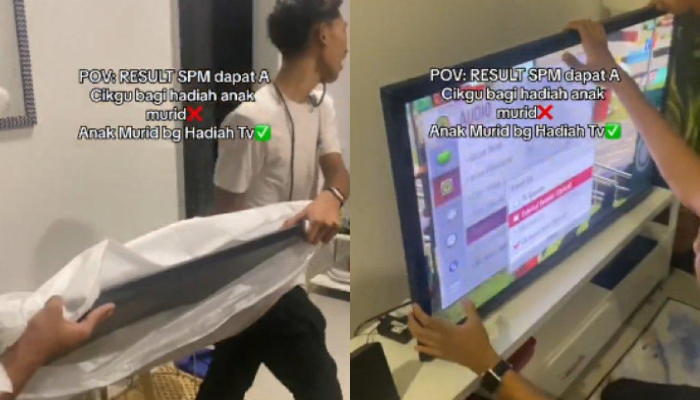 Viral aksi para siswa beri hadiah TV kepada guru SMK nya usai dapat nilai memuaskan saat ujian.