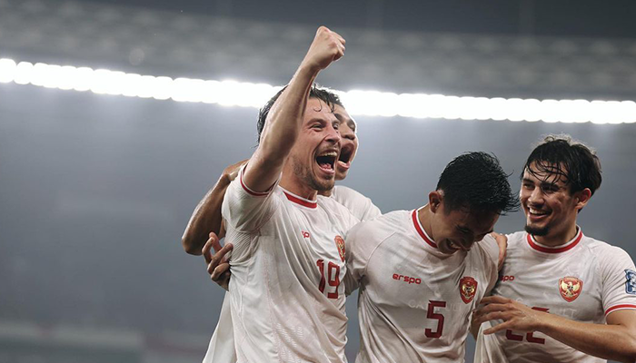 Pemain Timnas merayakan gol Vs Filipina.