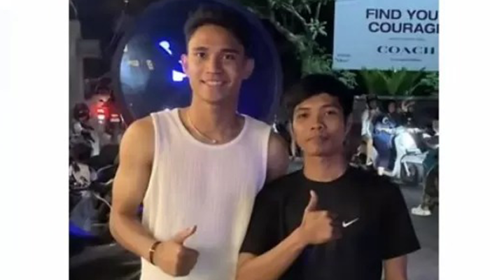 Momen Marselino diledek fans tendangan melayang di Bali.