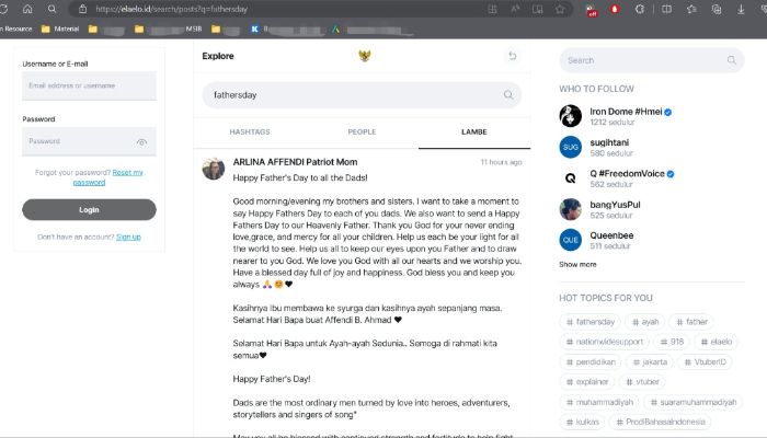 Begini tampilan dari aplikasi Elaelo sebelum kena suspend.