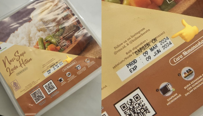 Wanita ini keluhkan dapat makanan kedaluwarsa dari KAI saat beli di atas Kereta Api.