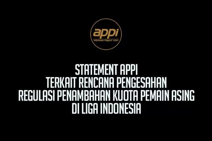 Pernyataan APPI soal regulasi 8 pemain asing