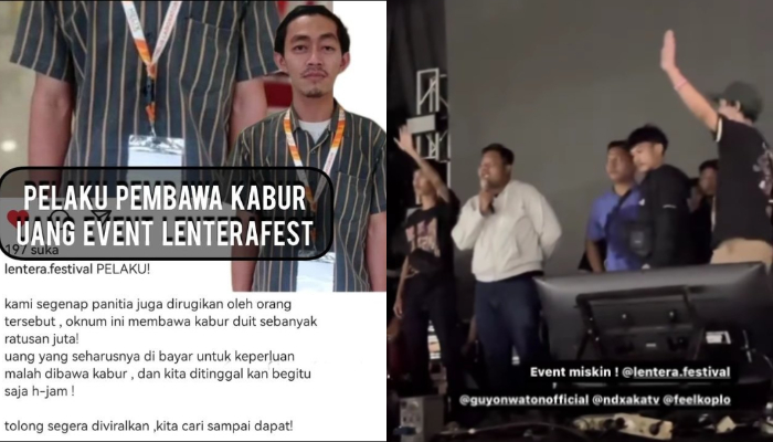 Viral wajah pelaku pembawa kabur uang di Lentera Festival.