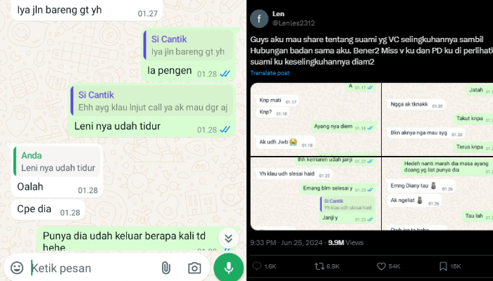 Viral wanita ini ungkap kelakuan suaminya yang video call selingkuhannya saat mereka bercinta.