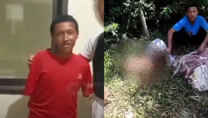 Senyum pelaku ODGJ mutilasi ODGJ usai ditangkap di Garut.