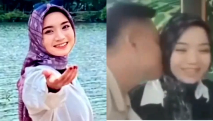 Viral video Veni Oktaviana saat dicium oleh seorang pria usai geger kabar penggrebekan wanita itu dengan pria beristri.