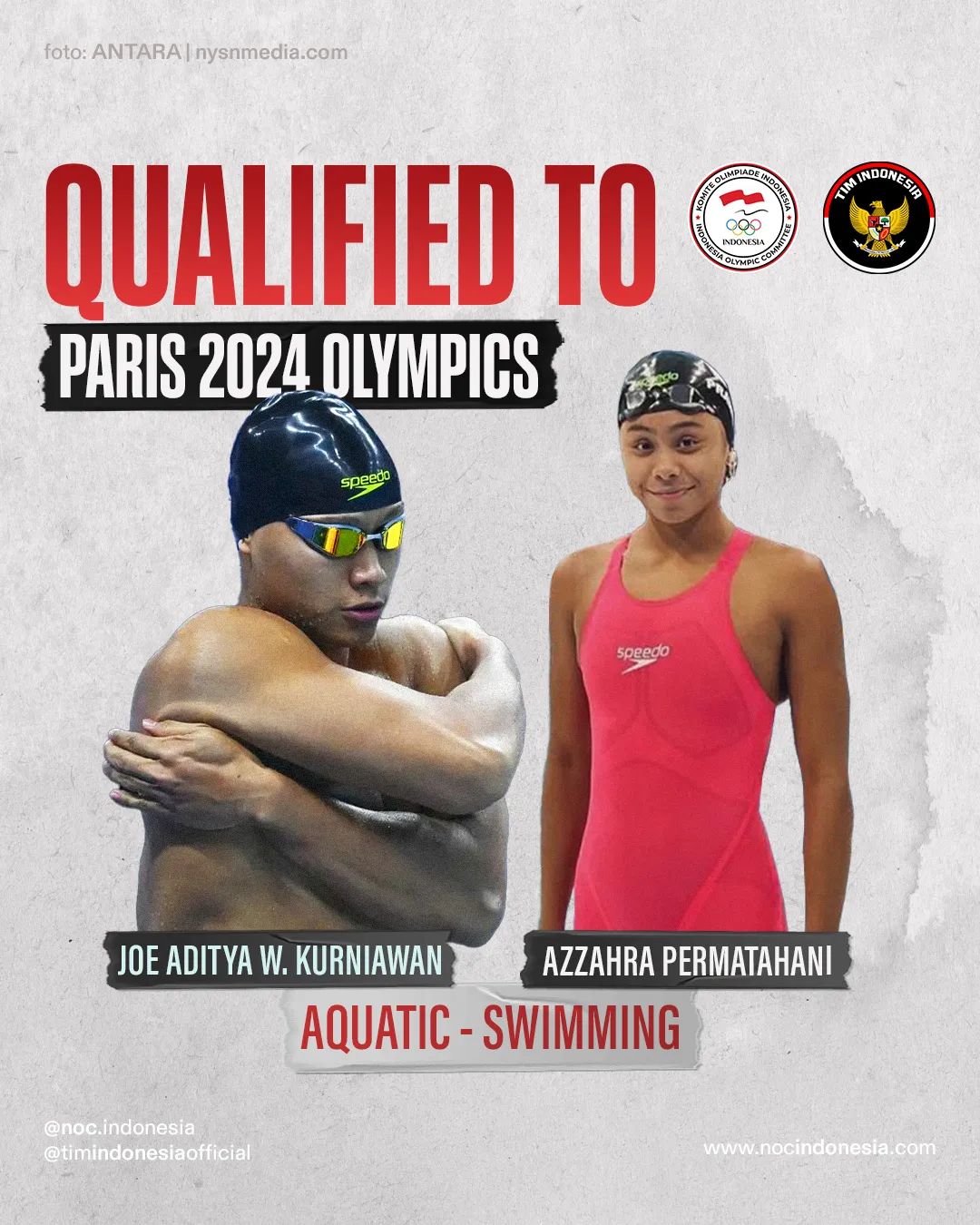 Dua Atlet renang Indonesia berhasil lolos ke Olimpiade Paris 2024.