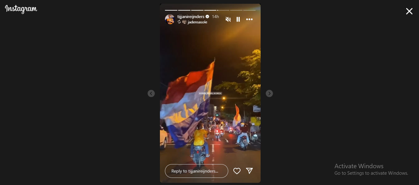 Unggahan ulang Tijjani Reijnders konvoi kemenangan Belanda di Ambon