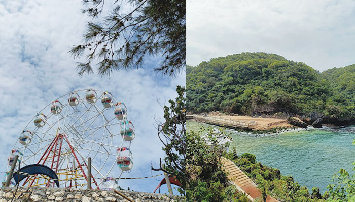 Bianglala view pantai di Gesing Wonderland Gunung Kidul Yogyakarta.