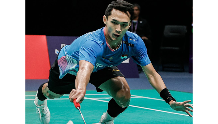 Potret Jonathan Christie salah satu wakil Indonesia di Olimpiade Paris 2024 cabor bulutangkis.
