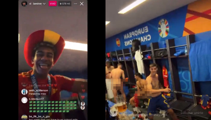 Tangkapan layar video siaran live Lamine Yamal.