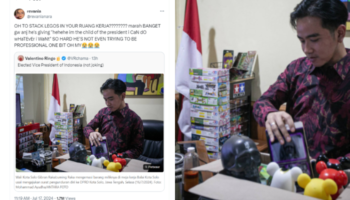 Gibran Rakabuming saat mengemasi meja kerjanya di Balai Kota Solo.