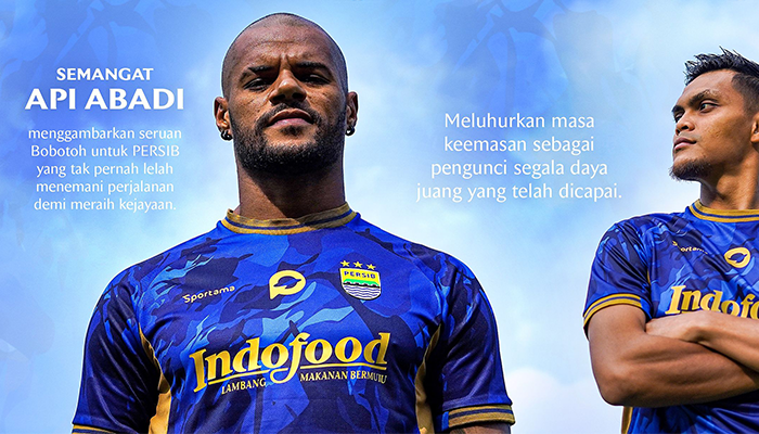 Potret jersey pramusim Persib Bandung.