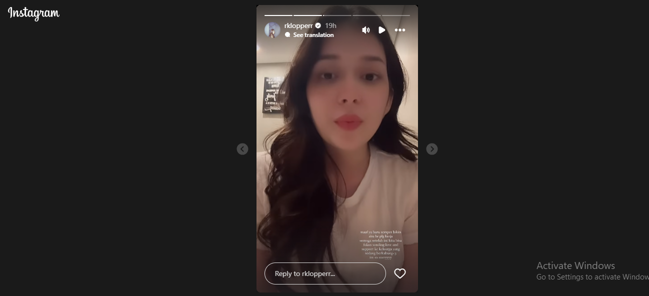 Klarifikasi Rebecca Klopper.