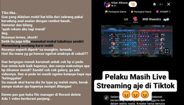 Usai lecehkan anak tirinya, Zulfikar Albana ketahuan masih asyik live streaming di TikTok.