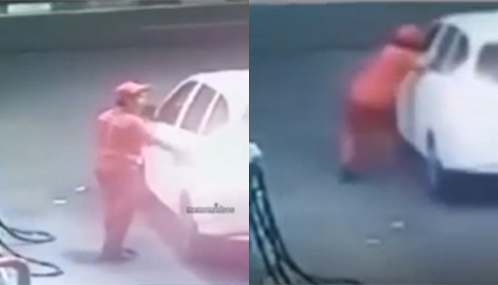 Seorang petugas SPBU di Pasar Rebo, Jakarta Timur terseret saat menghadang mobil yang kabur karena tak bayar bensin