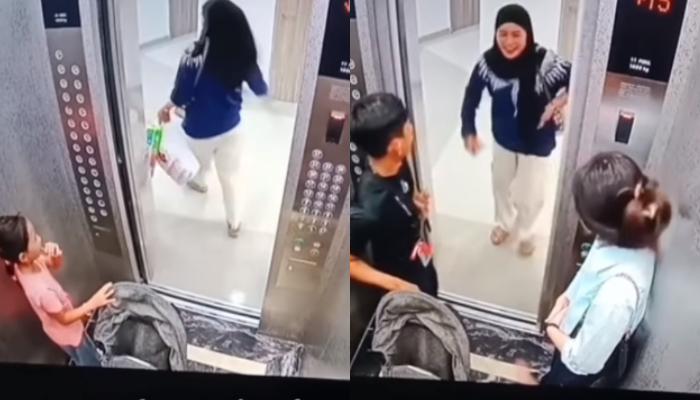 Viral video ibu tinggalkan 2 anaknya di dalam lift.
