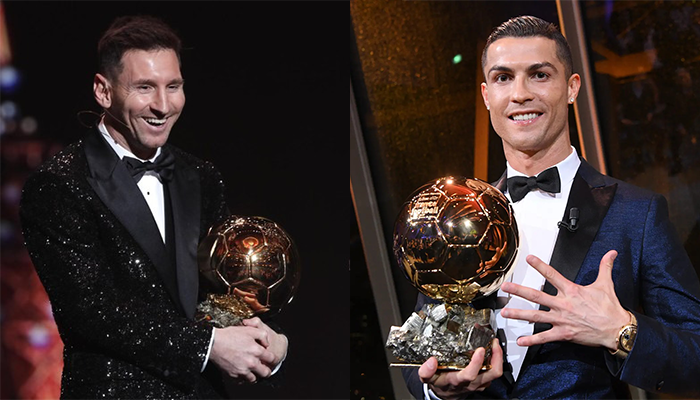 Momen Messi dan Ronaldo saat meraih Ballon d