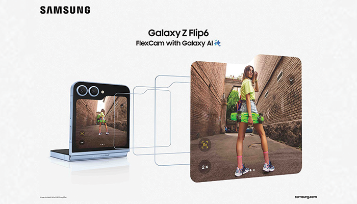 Self-framing jadi lebih mudah dengan fitur Flex Zoom di Galaxy Z Flip6