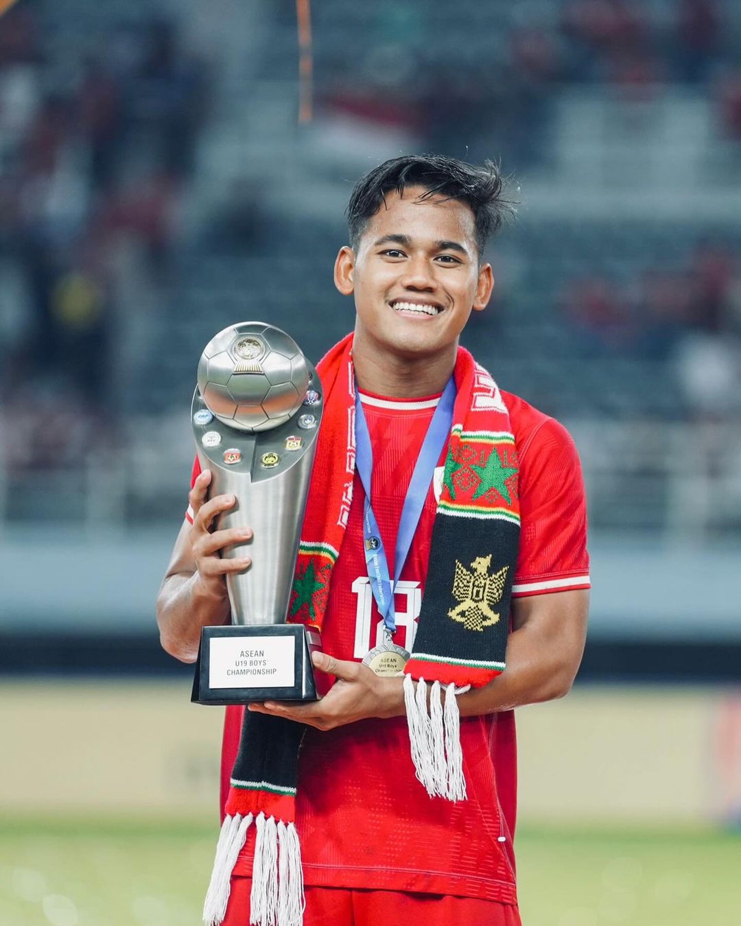 Toni Firmansyah saat memenangkan Piala AFF U-19 bersama Timnas Indonesia U-19.