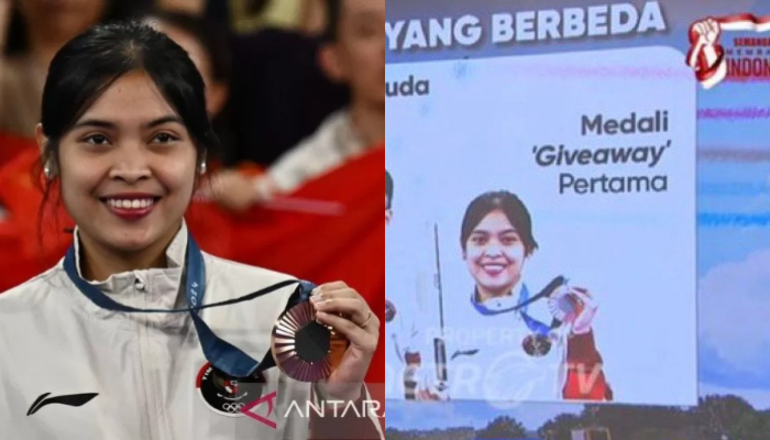 Salah satu stasiun televisi sebut Gregoria Mariska Tunjung sebagai pemenang medali giveaway di Olimpiade Paris 2024.