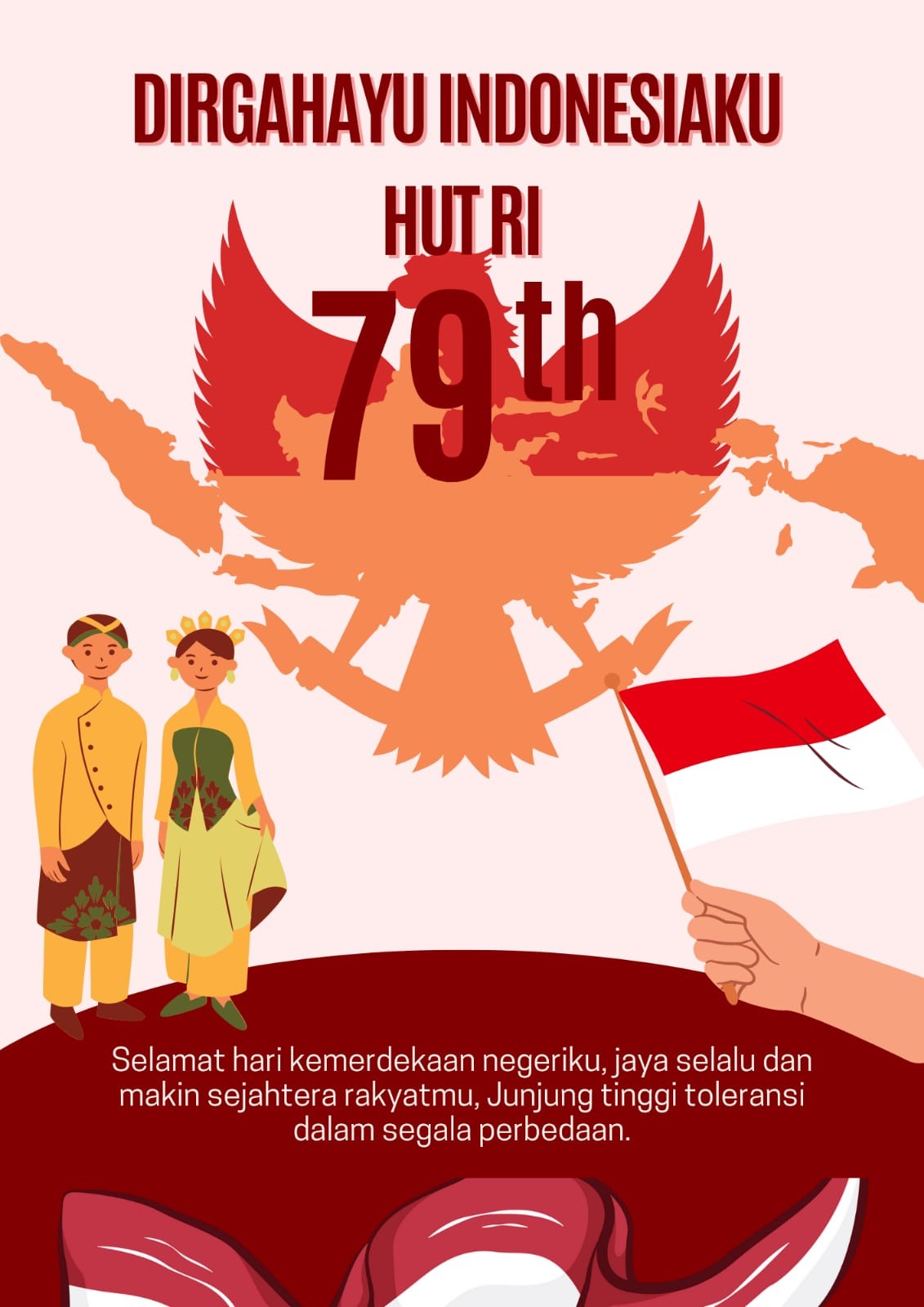 Poster HUT RI yang ke-79 Tahun.