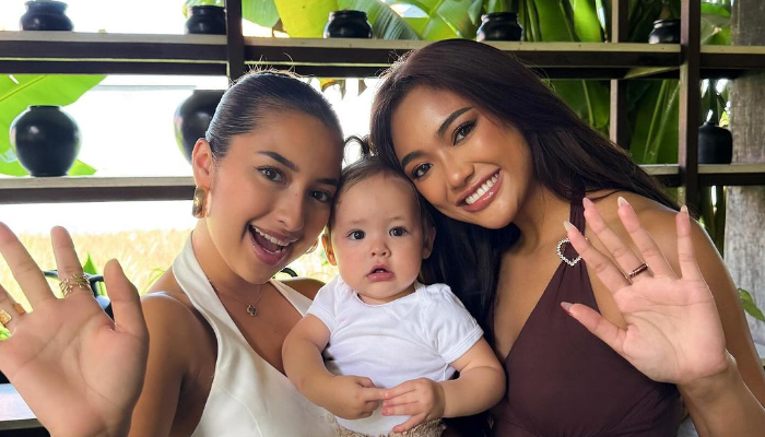 Kebersamaan Marion Jola, Jennifer Coppen dan Kamari Sky Wassink di Bali.