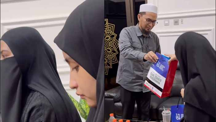 Cut Intan Nabila saat menemui Ustaz Adi Hidayat.