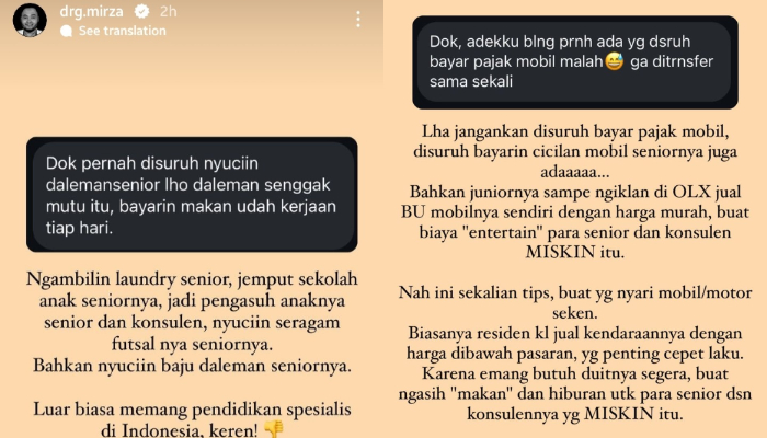 Dokter MIrza bongkar senioritas yang terjadi pada mahasiswa kedokteran saat jalani proses PPDS.