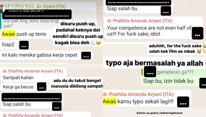 Prathita Amanda Aryani saat beri hukuman push up kepada juniornya karena kesalahan yang cukup sepele.