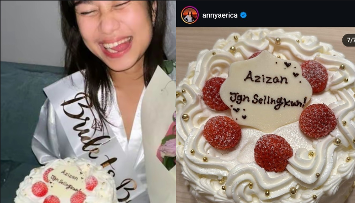 Kue bridal shower Azizah Salsha sebelum menikah dengan Pratama Arhan.