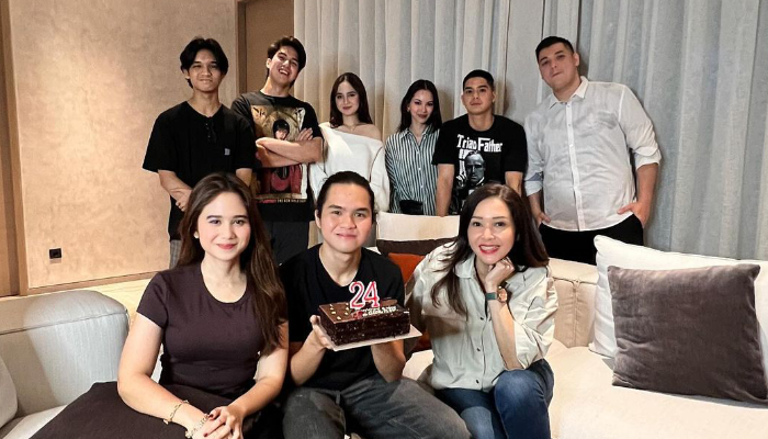 Syifa Hadju dan El Rumi saat bersama Dul Jaelani, Al Gazali, Tissa Biani, dan Keluarga lainnya,.