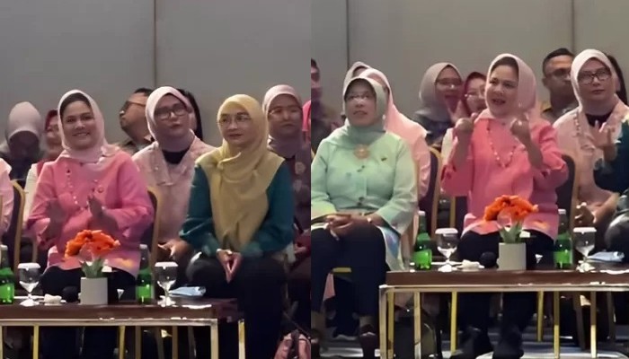 Momen Ibu Iriana Jokowi asyik berjoget.