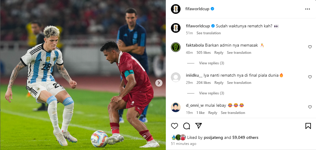 Unggahan akun FIFA World Cup.