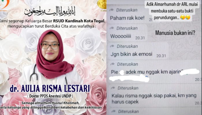 Isi HP dokter muda Aulia Risma Lestari dibongkar sang adik.